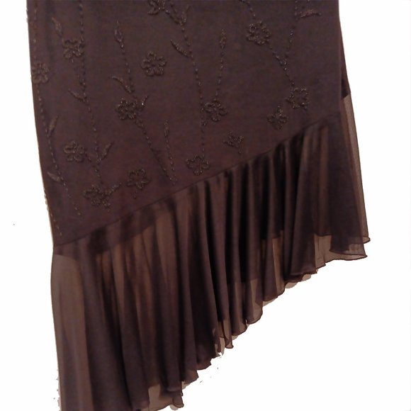 CDC Signature Collection Black Gown with Beads and Rhinestones Size Medium - Picture 2 of 7